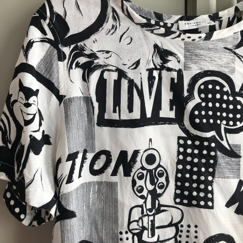 EQUIPMENT Silk Comic Strip T-shirt - Picture 5 of 8